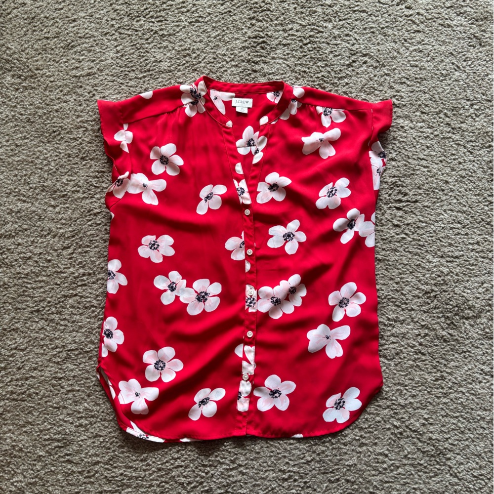 J. Crew button-front floral printed blouse